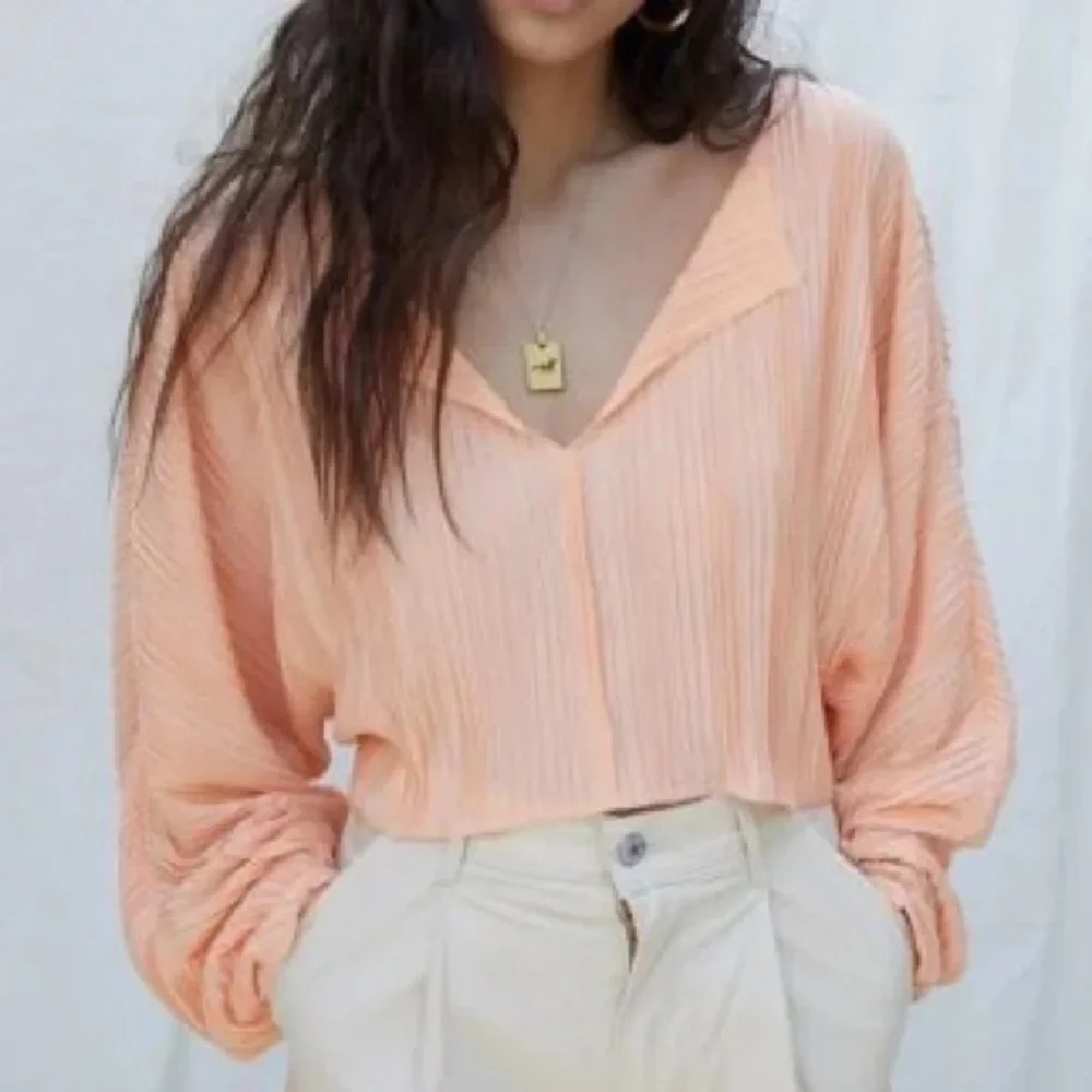 Urban Outfitters Marietta Notch Neck Top Creamsicle Orange Size XS Oversized